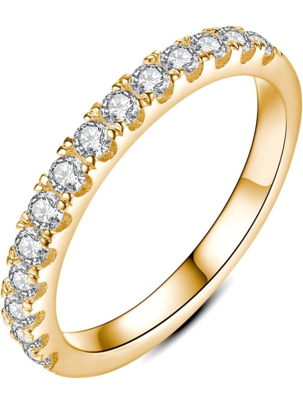 Moissanite Eternity Wedding Band for Women - 925 Sterling Silver Stackable Ring